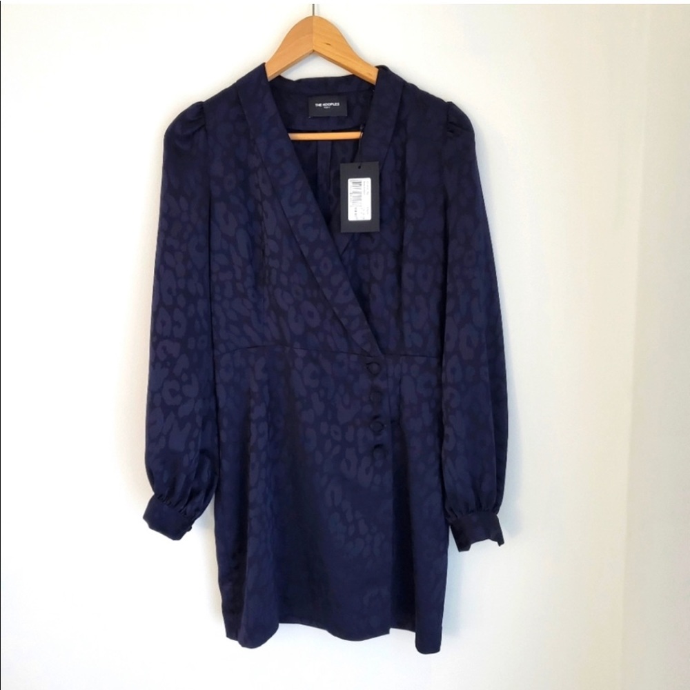 The Kooples Blazer-style short dress with leopard print size 2 NWT - Picture 2 of 5